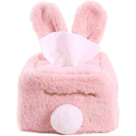 Ros Ruiting Tissue Box, Kanin Plysch Tissue Box Vävnadslåda Orga[CO]