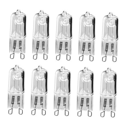 10 stk. 33W halogenpærer G9 lyspærer holdbare 2-bens nem installation ovn lyspærer varmt hvid til væglamper bordlampe