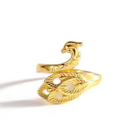 Heklet ringåpningsfingerkrokholder Gull