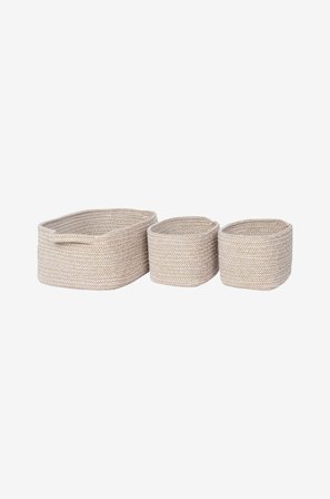 House Nordic - Korg Teixo set om 3 - Beige - Småförvaring - Från Homeroom