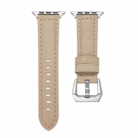 Apple Watch Series 8 (41mm) armband i äkta läder - Matt Beige