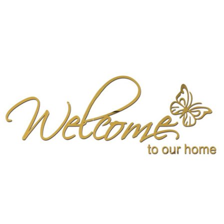 Akryl Speil Veggklistremerker Velkommen til Vårt Hjem Engelske Bokstaver Veggklistremerker