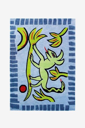 InHouse Group - Ullmatta Lizard Walk by Ulrika Hydman Vallien - Sininen - Villamatot - 160X230 - - Homeroom