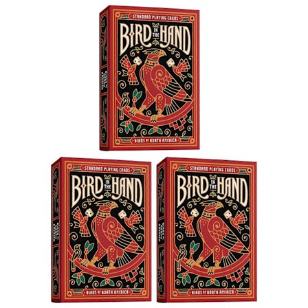 Fugl i hånden spillekort - 54 stk. kunstkort med unikke fugleillustrationer, premium samlerudgave