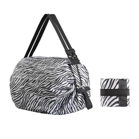 Sammenleggbar miljøvennlig handlepose bag reise skulder bærbar tykk stor handlepose supermarked miljøvennlig pose Zebra