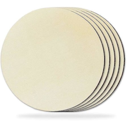 5 stk 20 cm treskivor for håndverk, uferdig rund treskive, tre