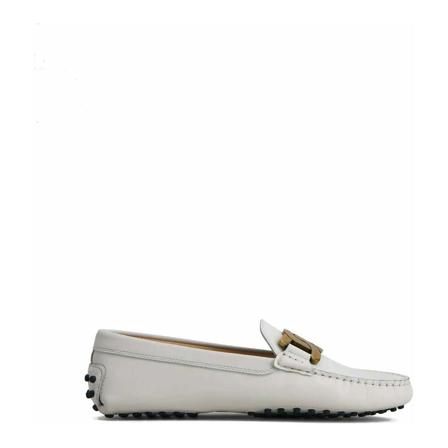Tod's Moccasino kate rubber leather Hvid, Dame Loafers, Størrelse: 38 EU