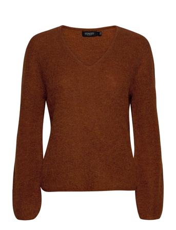 Sltuesday V-Neck Jumper Ls Pullover Brun Soaked In Luxury