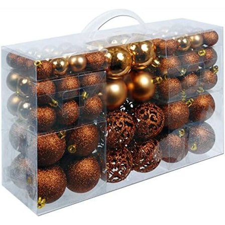 100 stk. Juletræ Plastikkugler Bronze