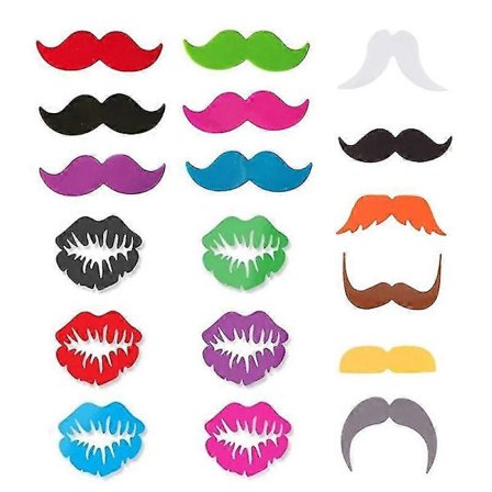 Vinglasmarkörer Set med 18 Läppar Skägg Silikon Dricksglas Berlocker Taggar Identifiering Kopp Etiketter Skyltar För Party Bar