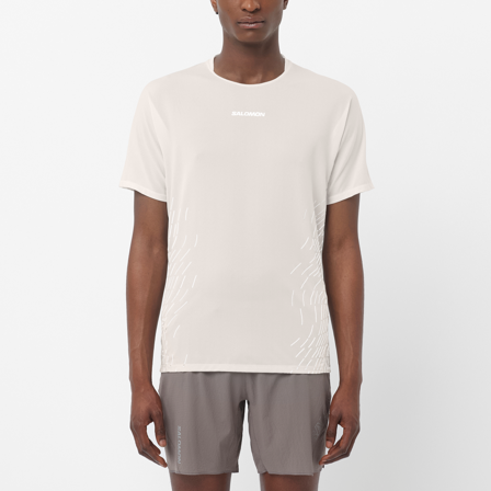 Salomon - T-Shirts Sense Aero Ss Tee Gfx M - Whisper White / White