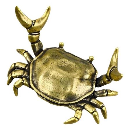 Messing Krabbe Penholder Miniature Vægtløftning Krabbe Skrivebordsstand Metal Krabbe Figur Blyantholder til Kontor Pen Opbevaring 