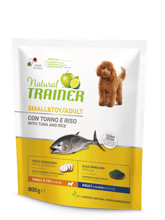 Natural Trainer Crocchette Tonno/Riso Per Cani Taglia Piccola