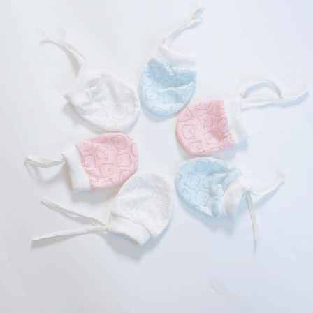 3 par nyfödda babyvantar anti-scratch bomullshandskar 0-2 år