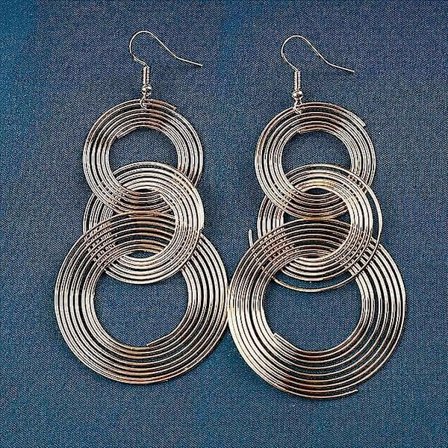 Vintage överdrivna cirkelörhängen Guld cirkelbågeörhängen Chunky Spiral Dangle Minimalistiska geometriska smycken