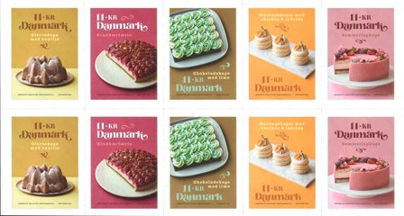 Danmark 2021 - Kager - Postfrisk 10-stribe