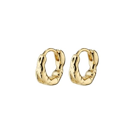 Pilgrim Eddy Genanvendt Organic Shaped Huggie Hoops Mini Guld Belagt, Tøj & Bolig, Smykker, Øreringe