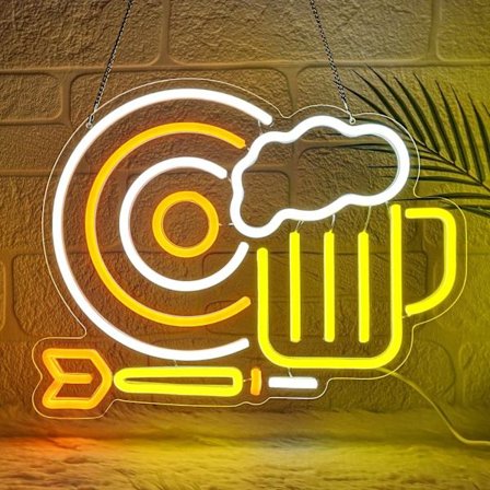 Dart Neon Skilte til Vægdekoration, Dæmpbar Dart Neon Lys til Soveværelse Spillerum Dartklub Vægkunst Bar Fest