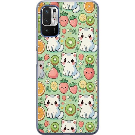 Yhteensopiva Puhelinkuori Xiaomi Redmi Note 10 5G Suloiset kissat hedelmillä leikkisässä muotoilussa