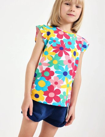 Boboli Knit T-Shirt Floral - Multi/patterned - 110