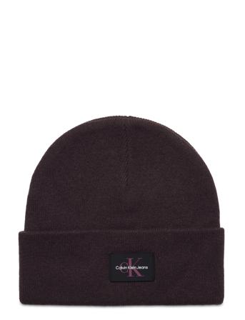 Monologo Rubber Beanie Accessories Headwear Beanies Brown Calvin Klein