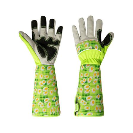 Læderhavehandsker til kvinder og mænd, underarmsbeskyttelse, tornefri, åndbar spandex, gedelæder, rosebeskæring, havearbejde, sikkerhedshandsker (grå)