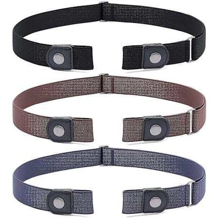 3-pack / 4-pack osynligt stretchbälte utan spänne, elastiskt bälte utan spänne för kvinnor och män - Perfekt