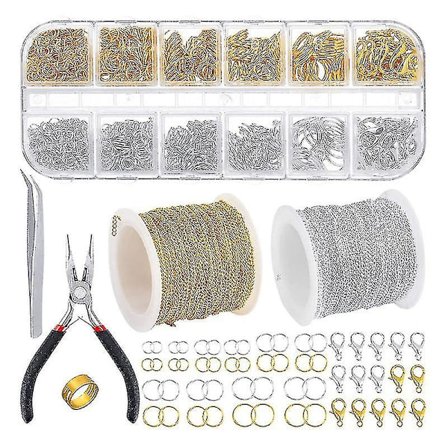 Smyckestillverkningskedjor med 40 stycken hummerlås och 960 stycken öppna ringar