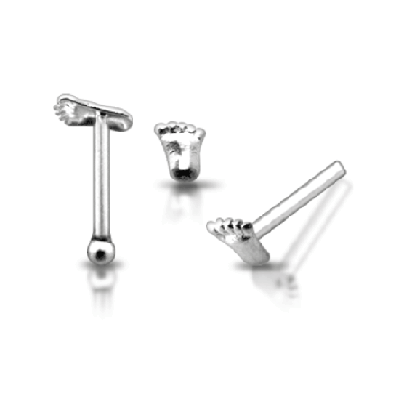 925 Silver Barefoot näsa stud