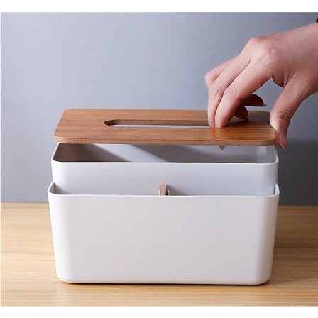 *Skrivebords multifunktionel træpumpeboks, grå stue sofabord stof opbevaringsboks*