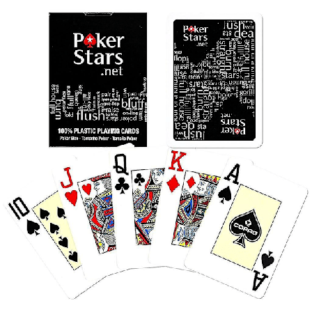 Svart, PokerStars spelkort - 100% plast - svart