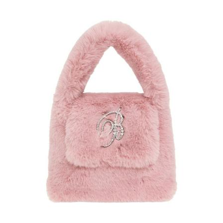 Blumarine, Faux fur handbag Roze, Dames, Maat:ONE Size