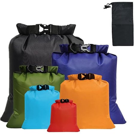 Vanntett Dry Bag Sett 6 Deler, Lett Vanntett Bag Kanopose for Kajakkpadling Rafting Båtliv Vandring Camping Reiser Backpacking