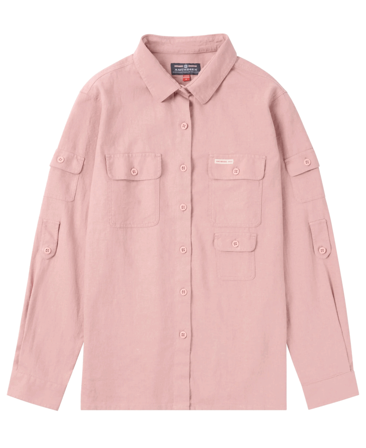 Amundsen Traveller's Linen Shirt Womens Faded Peony Pink