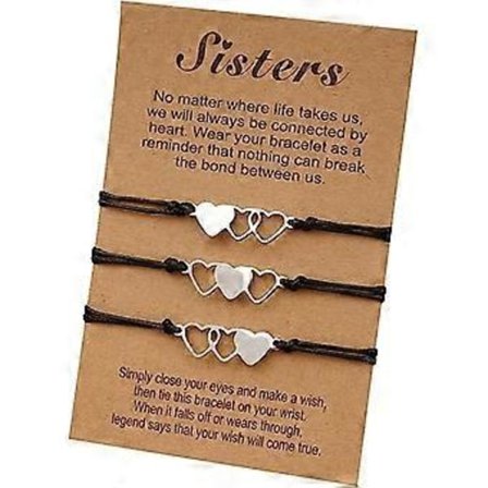 Hjerte søster armbånd, sæt med matchende venskabsarmbånd, til bedste ven