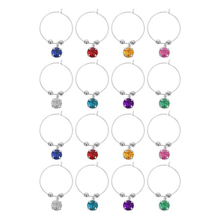 16 stk. Magnetiske Skilte Vinflaskeproducent Hvirvelglasmarkører Tags Champagneglas Charms Drikkecharm Markør