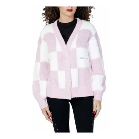 Tommy Jeans V-neck Stickat rosa, Dam, Dam, Storlek: S