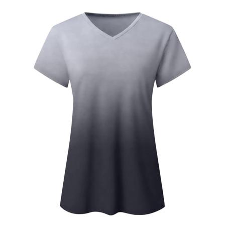 Dam Gradient T-shirt Flerfärgad S-xxxl Storlek V-ringad Streetwear