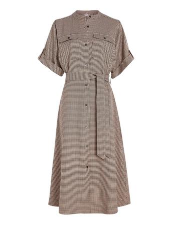 Rwb Check Midi Shirt Dress Dresses Shirt Dresses Brun Tommy Hilfiger*Betinget Tilbud