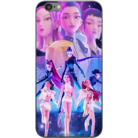 Yhteensopiva Puhelinkuori Apple iPhone 6 Plus K-pop-inspiroinut tulevaisuutta ennakoiva tyttöryhmä neonvaloissa ja kosmisessa sci-fi-esiintymislaval