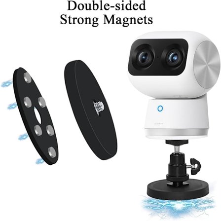 Magnetisk kamerafeste med gummibelagt neodymmagnetbase - Justerbar brakett kompatibel med innendørs kamera - 1-pakning