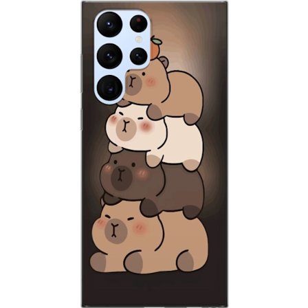 Yhteensopiva Puhelinkuori Samsung Galaxy S22 Ultra 5G Capybara Kawaii Söpö Eläinhahmo