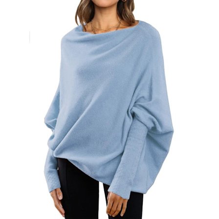 Damernas Batwing Överdimensionerade Tröjor Asymmetriska Off Shoulder Båthals Wrap Tunika Toppar