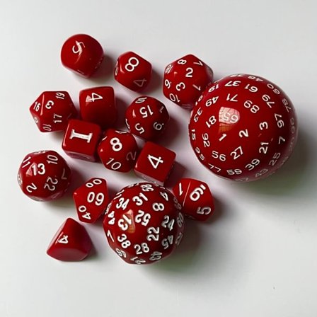 15 stk Terningsæt Spilterninger RØD