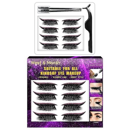 Vaaleanpunainen liimaamaton ripsienpidennyssarja itseliimautuvat kiharat ripset silmämeikkitarrat