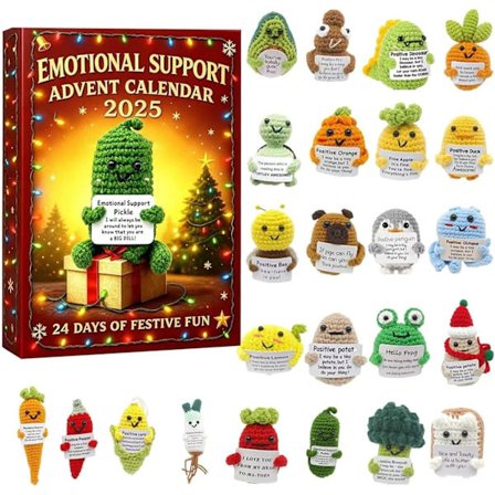 Virka Adventskalender med 24 handgjorda akrylprydnader, Stress Relief Gift Set[YJD]