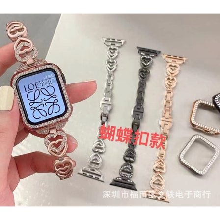 Klockarmband för Apple Watch iWatch 38/40/41mm Silverfjärilspänne