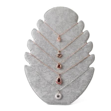 Flame Form Halsband Smycken Sammet Rack Hängande Kedja Display