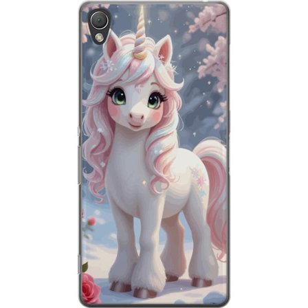 Kompatibelt Mobildeksel til Sony Xperia Z3 Minimalistisk glitchtypografi med teksten cute but psycho i neonlignende fargeeffekt