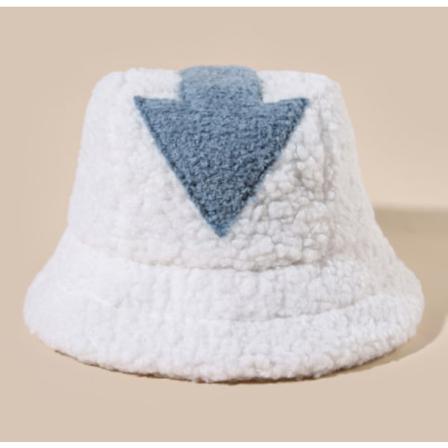 Fluffy Bucket Hat Warm För Vuxna Färgglad Pilspets, Blå